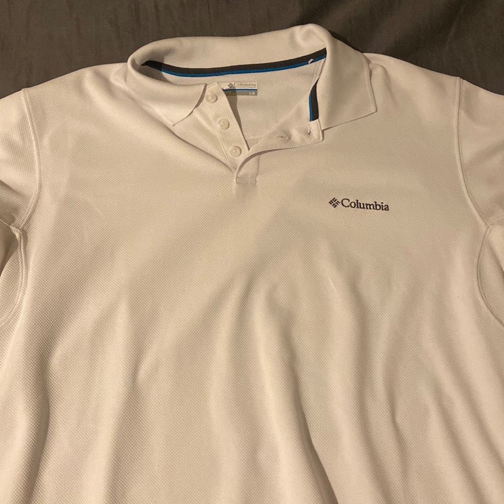 Columbia White Large Polo